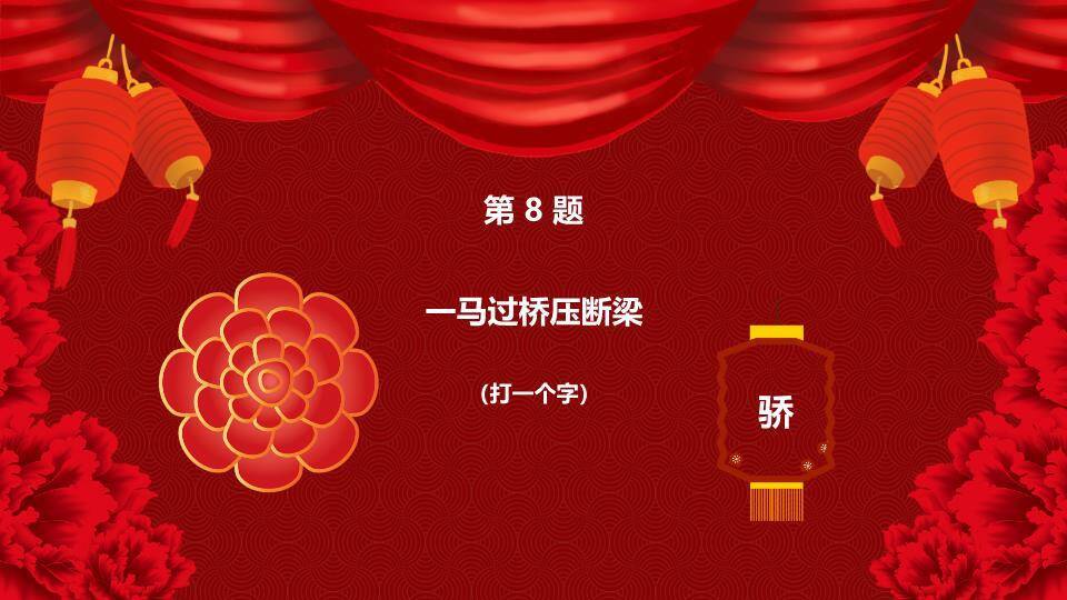 鼠年舞狮圆形纹理元宵猜灯谜PPT模板2