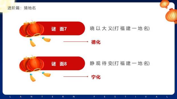 月亮烟花家庭漂浮灯笼灯谜PPT模板7