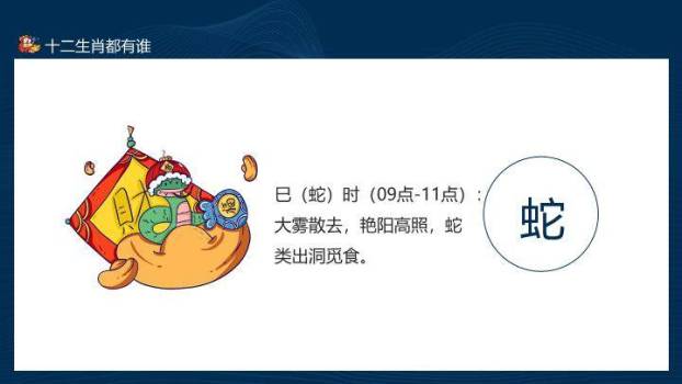 龙形宝塔扇子云纹十二生肖文化讲解PPT模板3