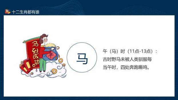 龙形宝塔扇子云纹十二生肖文化讲解PPT模板4