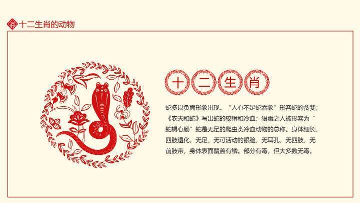 灯笼梅花对联边框十二生肖主题PPT模板8