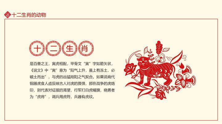 灯笼梅花对联边框十二生肖主题PPT模板5
