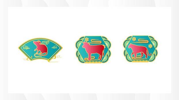 卡通老鼠几何图形十二生肖素材合集PPT模板1