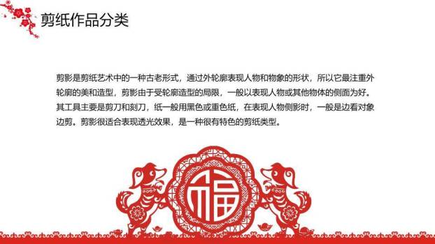 圆形花鸟剪纸纹样剪纸艺术介绍PPT模板4
