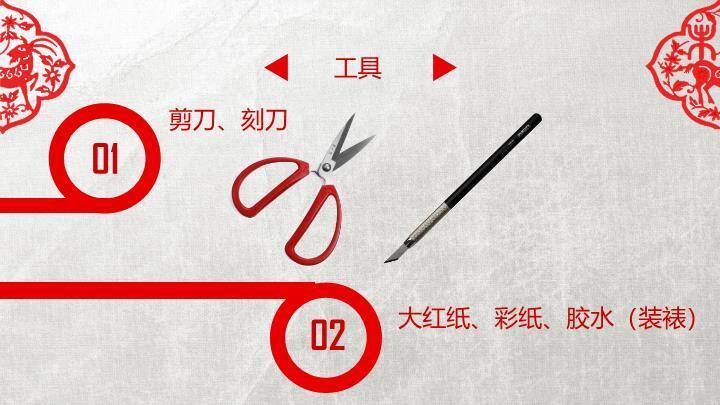 对称鸟花枝剪纸镂空艺术标题页PPT模板3