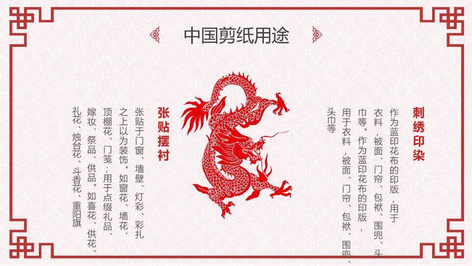 菱形福字剪纸繁复边框主题封面PPT模板9