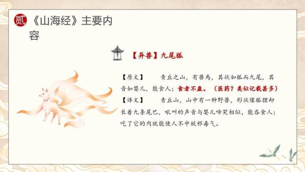 卷轴祥云飞鹤山海经读书分享PPT模板3