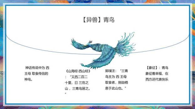 流动线条星空山海经文化海报PPT模板9