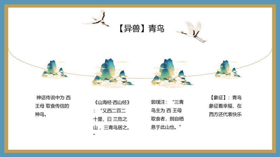 分栏仙鹤山水读书分享PPT模板9