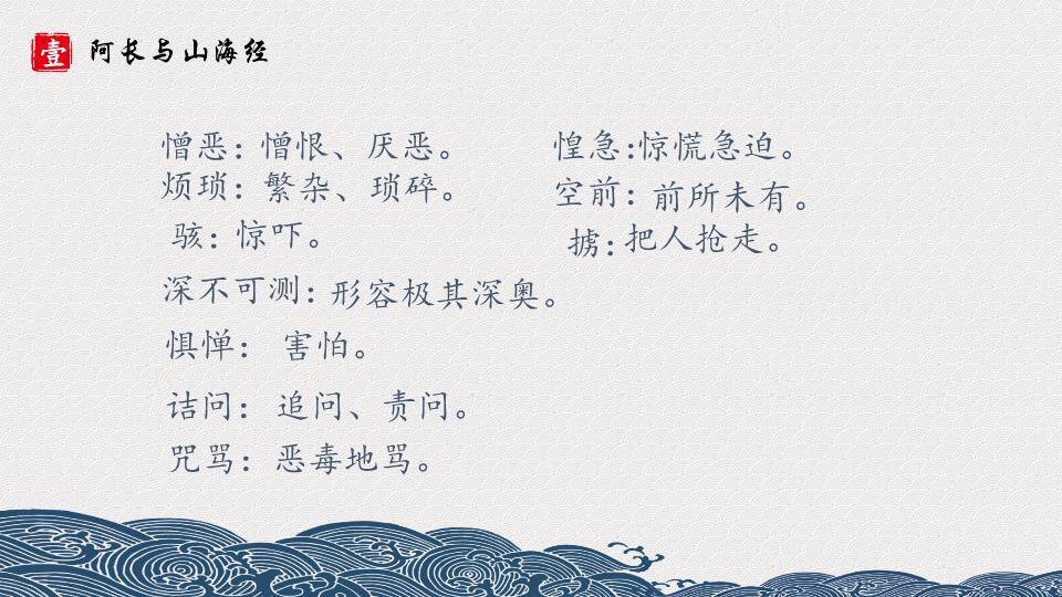 波浪山形课文标题页PPT模板1