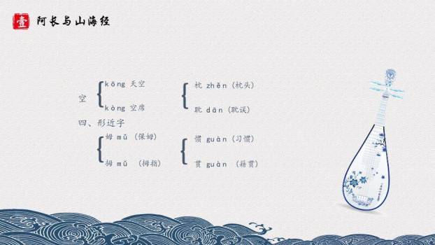 波浪山形课文标题页PPT模板2
