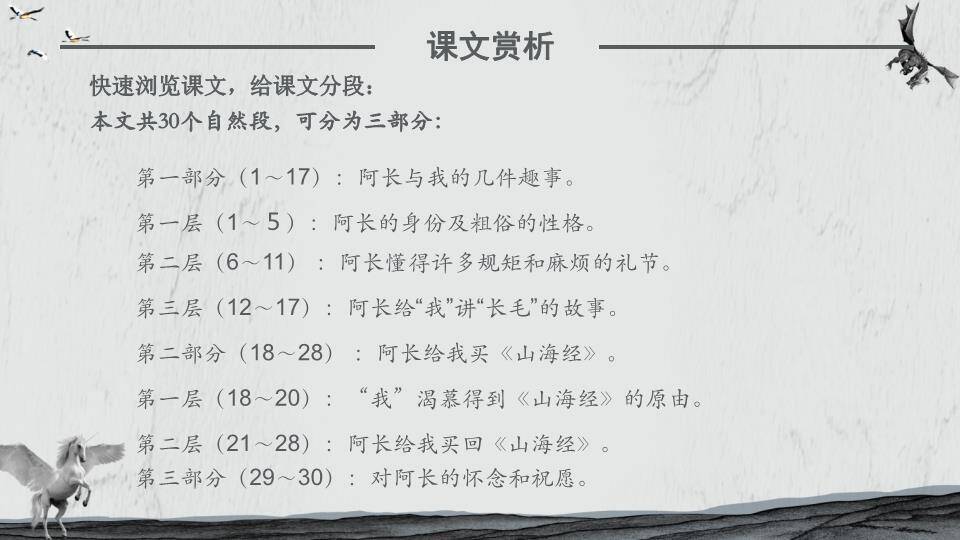 翼马水墨山脉语文课件PPT模板3