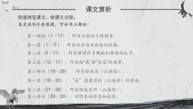 翼马水墨山脉语文课件PPT模板3