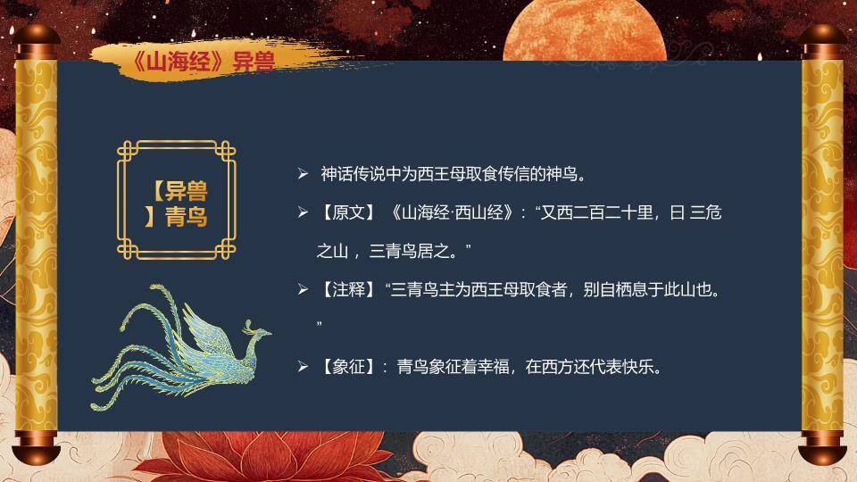 火焰鹿金色书法奇书展示PPT模板7