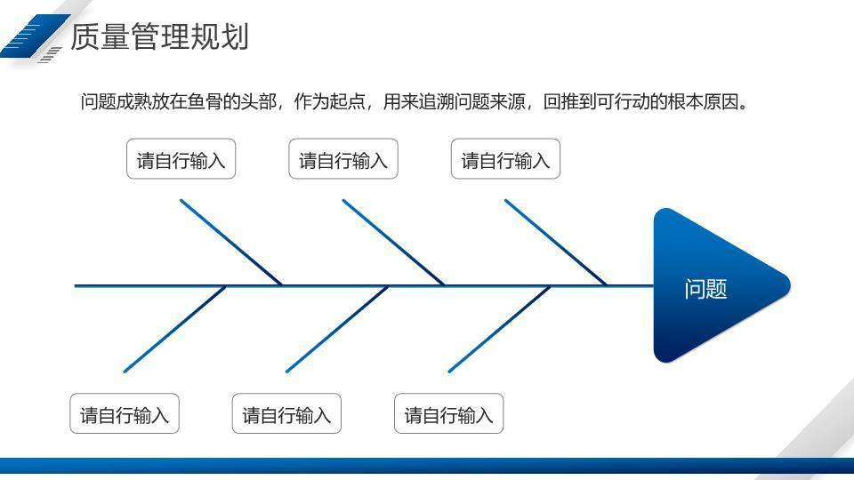斜切几何图形项目质量报告工作总结PPT模板6