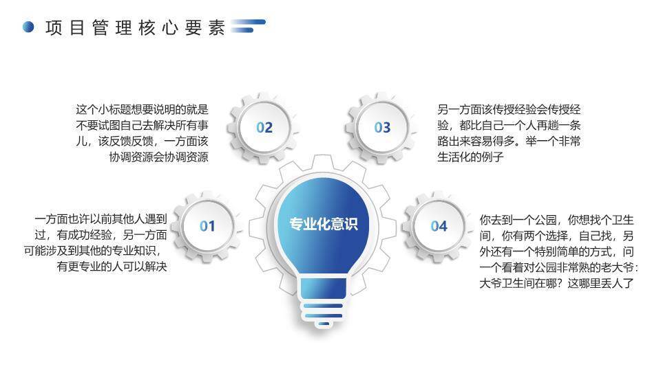 齿轮科技线条项目管理经验分享培训PPT模板6