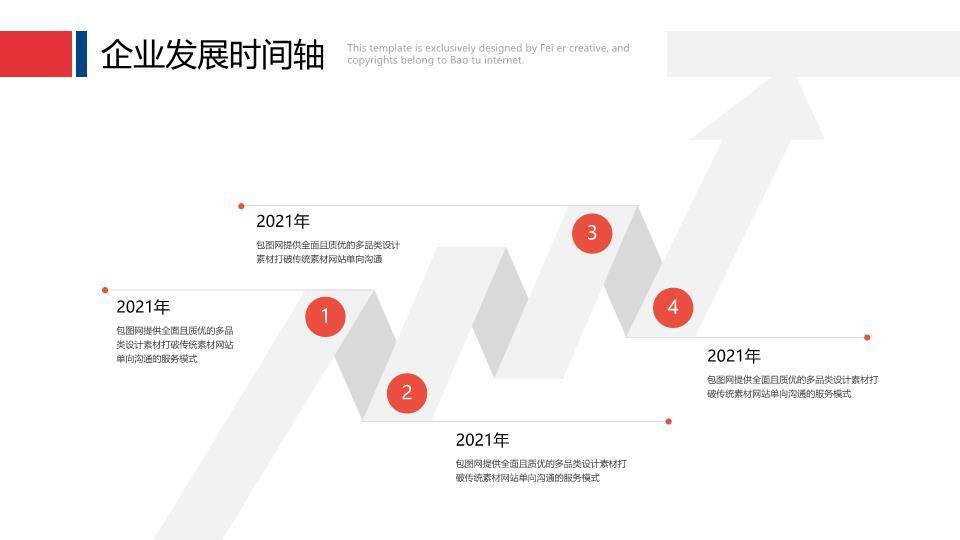 握手签约红色曲线企业发展时间轴汇报PPT模板2
