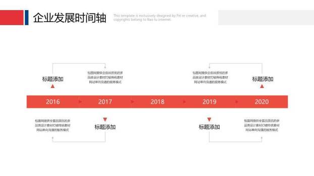 握手签约红色曲线企业发展时间轴汇报PPT模板7