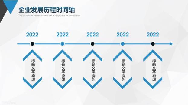 城市照片几何三角分割商业计划时间轴PPT模板4