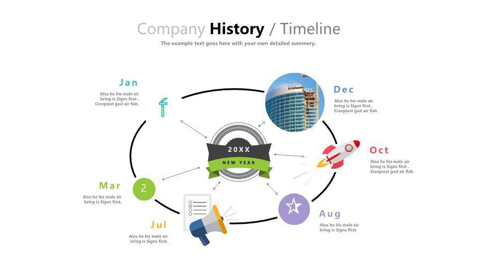 30套多样式经典时间轴PPT图表合集模板2
