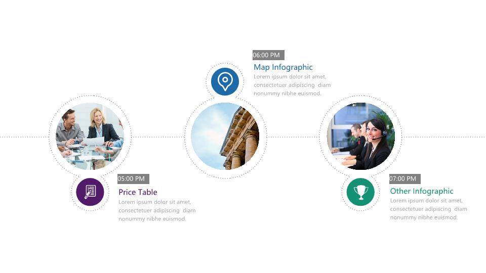 30套多样式经典时间轴PPT图表合集模板4