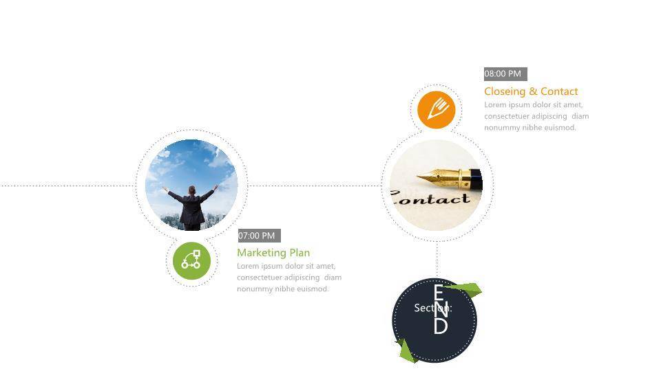 30套多样式经典时间轴PPT图表合集模板5