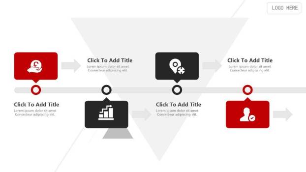 冰山攀登路线图红色旗帜企业成长里程碑时间轴PPT4