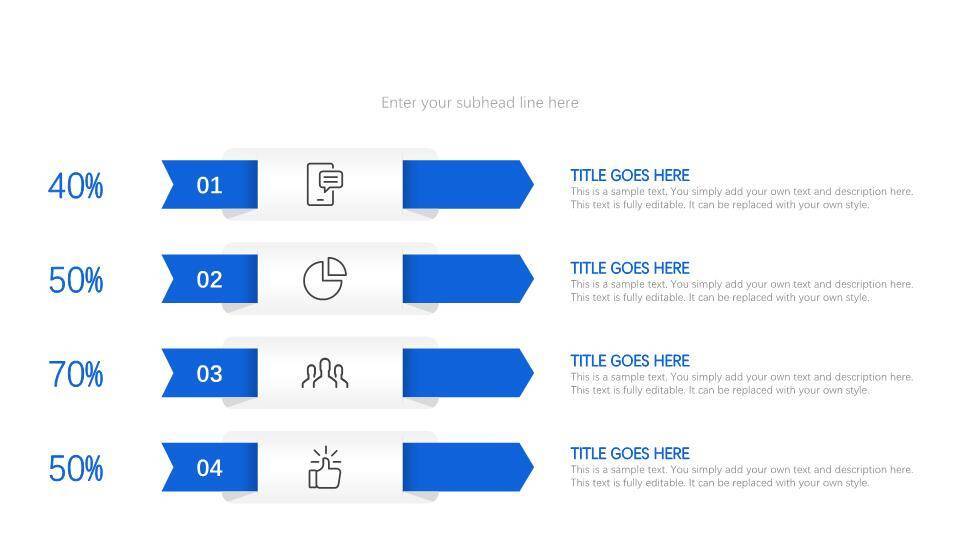 30套蓝色通用多样化时间轴PPT图表合集模板8