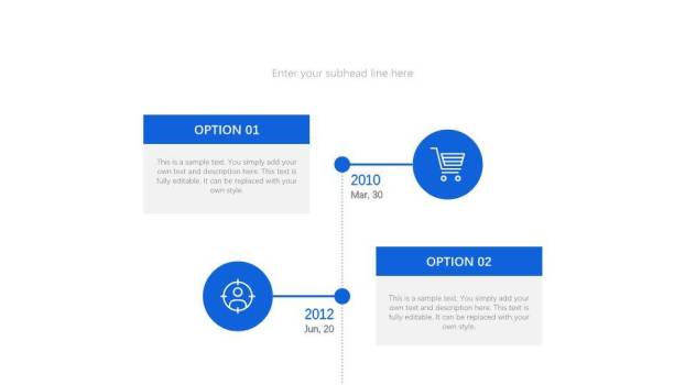30套蓝色通用多样化时间轴PPT图表合集模板1