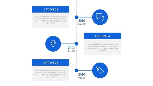 30套蓝色通用多样化时间轴PPT图表合集模板2