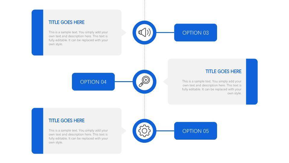 30套蓝色通用多样化时间轴PPT图表合集模板4