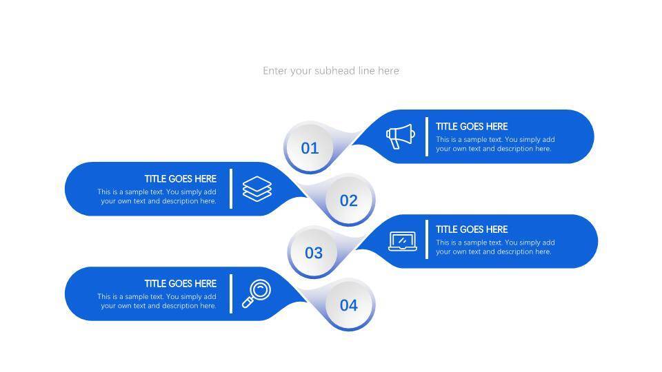 30套蓝色通用多样化时间轴PPT图表合集模板7