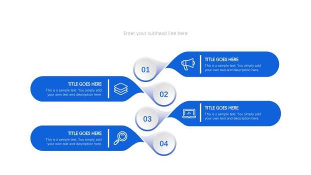 30套蓝色通用多样化时间轴PPT图表合集模板7