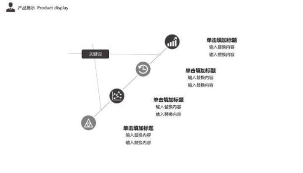 黑白对比圆形山脉背景未来企业规划时间轴PPT模板2