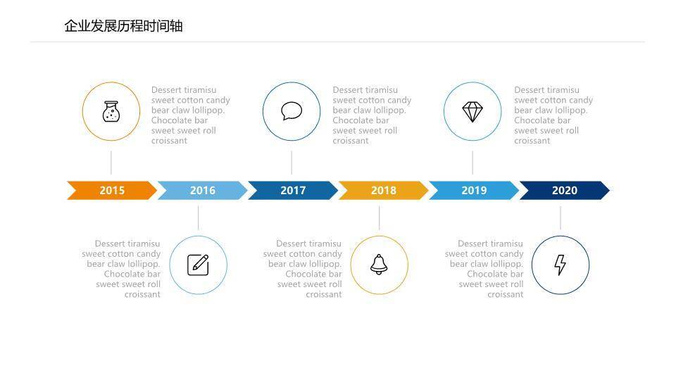 多图拼接城市深色蒙版企业时间线PPT模板1