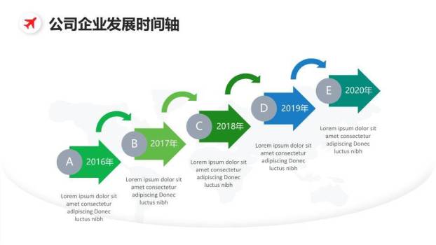 数据中心机柜多彩商务公司发展时间轴PPT模板9