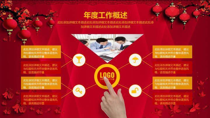 城市照片几何三角商业计划时间轴PPT模板1