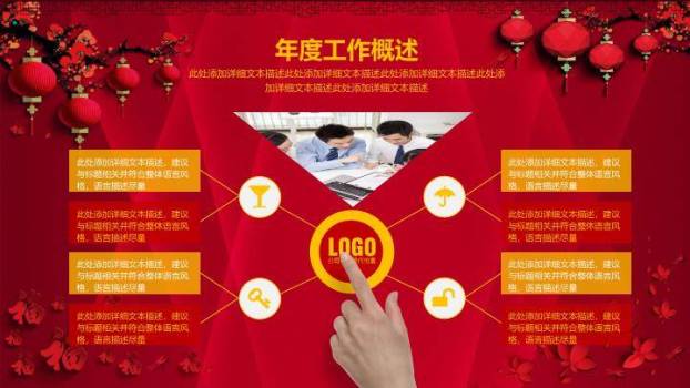 城市照片几何三角商业计划时间轴PPT模板1