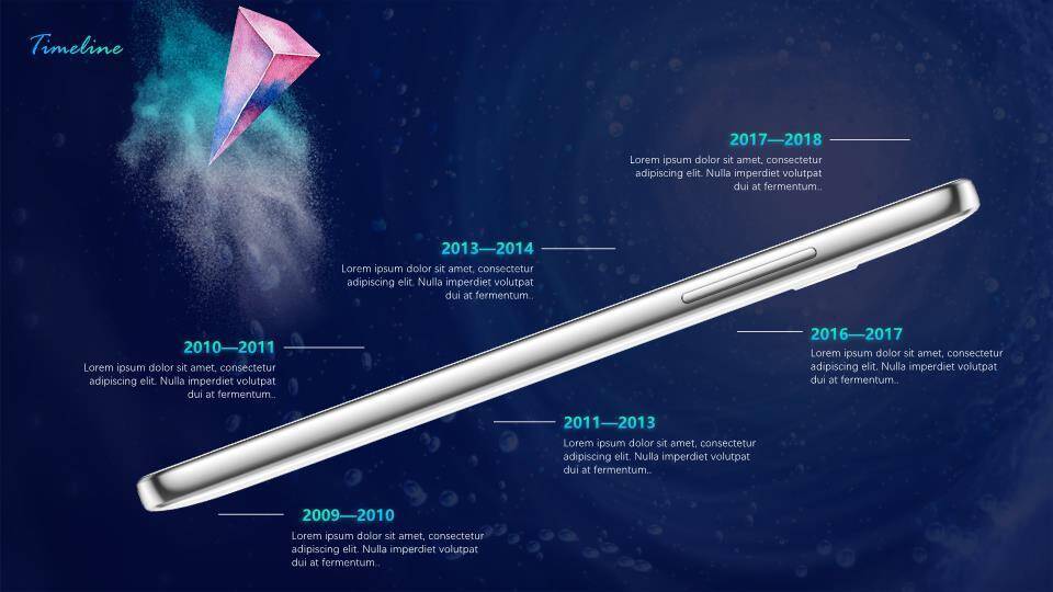 金属质感数字雪花年度回顾时间轴PPT模板3