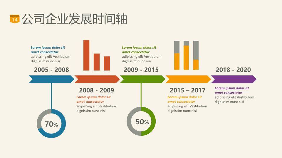高速公路书法字体探索主题企业时间轴PPT模板5
