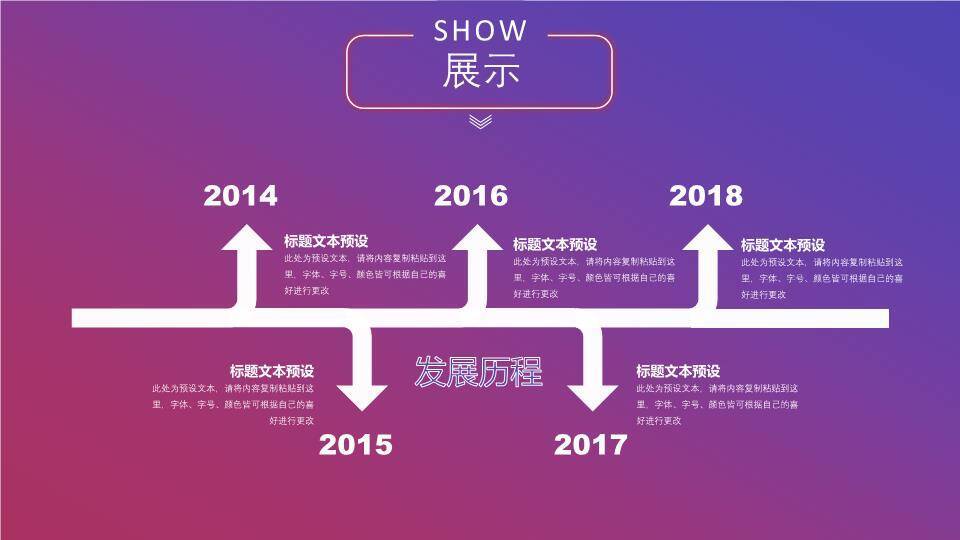 时钟柱状图结合时间轴PPT图表模板1