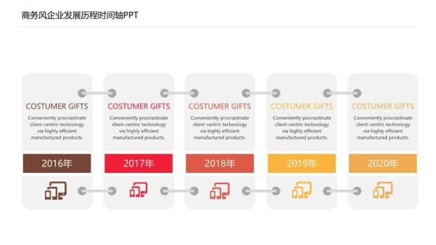 30套经典样式时间轴PPT图表合集模板4