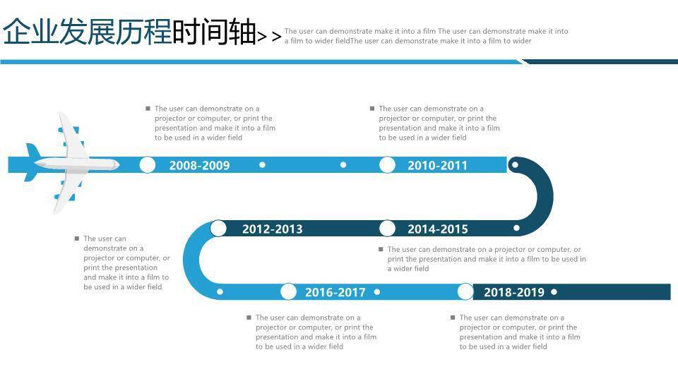 地球航线飞机轨迹全球化企业时间轴PPT模板3