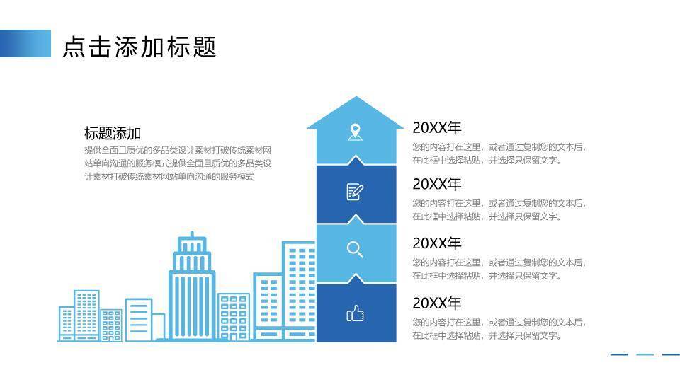 世界地图轮廓波浪线条企业成长历程时间轴PPT模板5