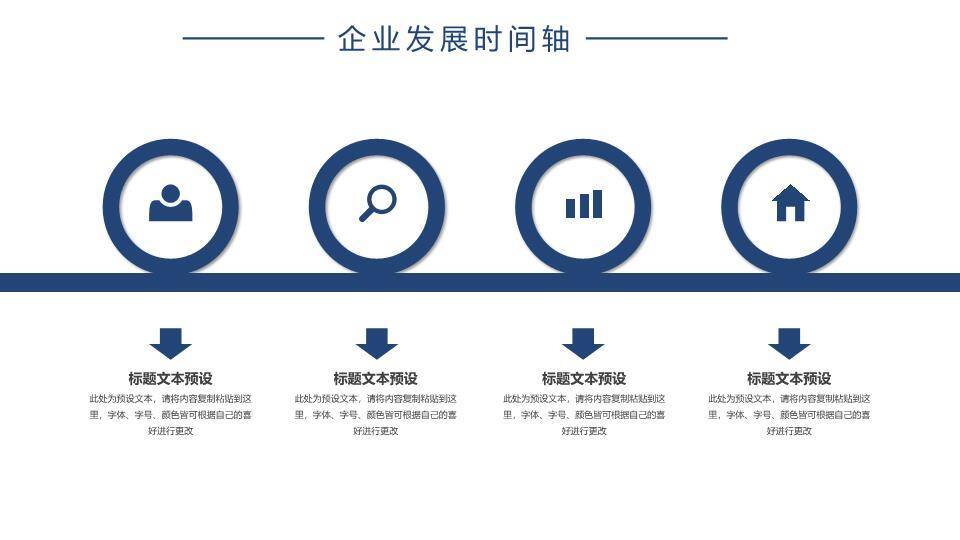 金色年份城市剪影企业年度回顾时间轴PPT模板3
