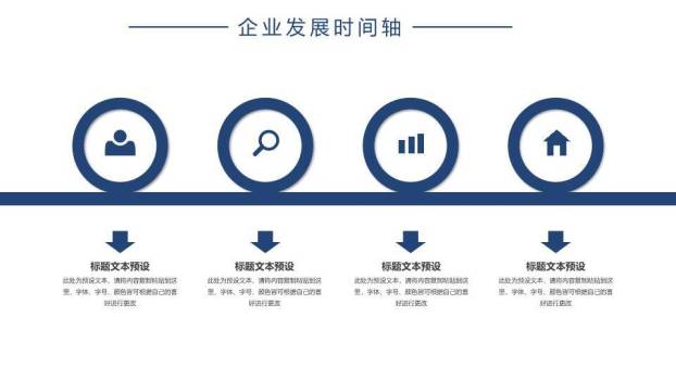 金色年份城市剪影企业年度回顾时间轴PPT模板3