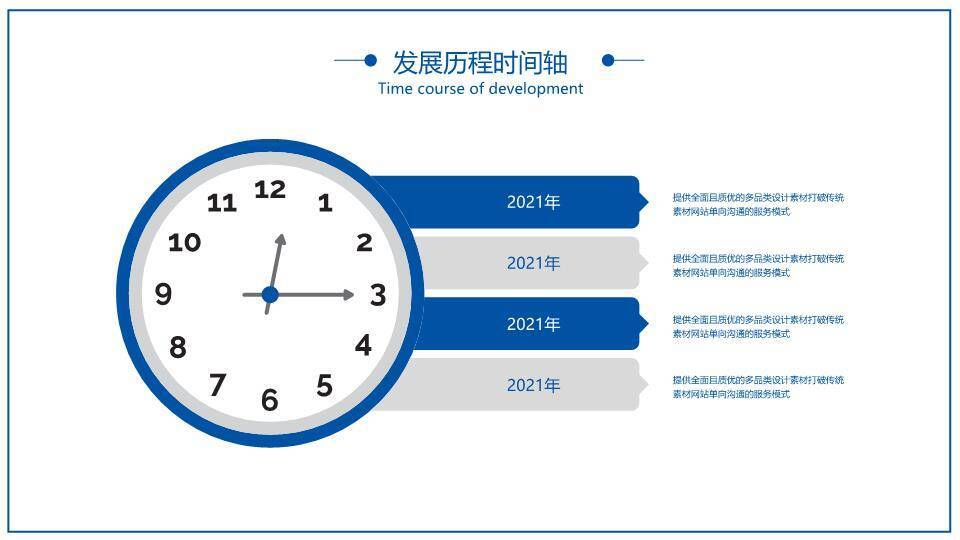 3D城市时钟模型商务发展历程时间轴PPT模板2
