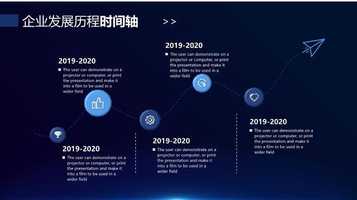 电路板纹理发光芯片高端科技企业时间轴PPT模板8