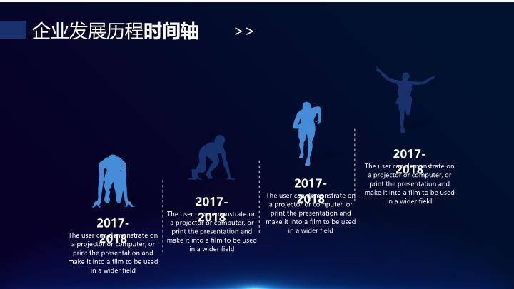 电路板纹理发光芯片高端科技企业时间轴PPT模板1