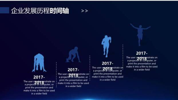 电路板纹理发光芯片高端科技企业时间轴PPT模板1